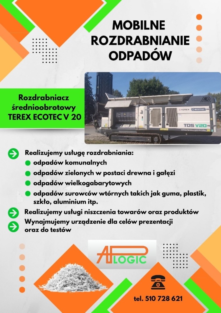 Mobilne rozdrabnianie odpadów